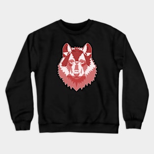 Geometric Red Wolf Crewneck Sweatshirt